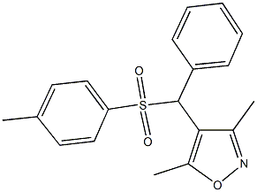 3,5-dimethyl-4-[[(4-methylphenyl)sulfonyl](phenyl)methyl]isoxazole 化学構造式