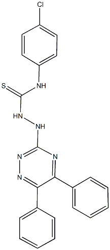 N-(4-chlorophenyl)-2-(5,6-diphenyl-1,2,4-triazin-3-yl)hydrazinecarbothioamide 化学構造式