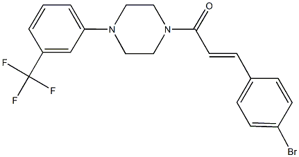1-[3-(4-bromophenyl)acryloyl]-4-[3-(trifluoromethyl)phenyl]piperazine 化学構造式