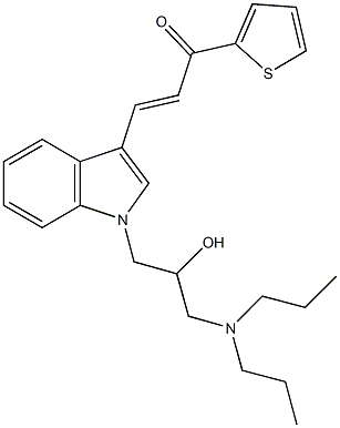 3-{1-[3-(dipropylamino)-2-hydroxypropyl]-1H-indol-3-yl}-1-(2-thienyl)-2-propen-1-one Structure