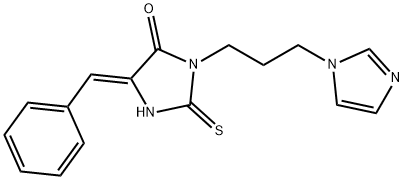 5-benzylidene-3-[3-(1H-imidazol-1-yl)propyl]-2-thioxo-4-imidazolidinone Struktur