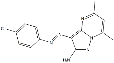 3-[(4-chlorophenyl)diazenyl]-5,7-dimethylpyrazolo[1,5-a]pyrimidin-2-amine 化学構造式