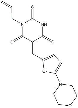 1-allyl-5-{[5-(4-morpholinyl)-2-furyl]methylene}-2-thioxodihydro-4,6(1H,5H)-pyrimidinedione Structure