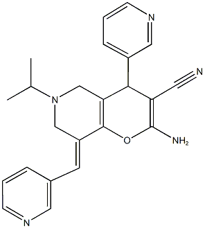 2-amino-6-isopropyl-4-(3-pyridinyl)-8-(3-pyridinylmethylene)-5,6,7,8-tetrahydro-4H-pyrano[3,2-c]pyridine-3-carbonitrile Structure