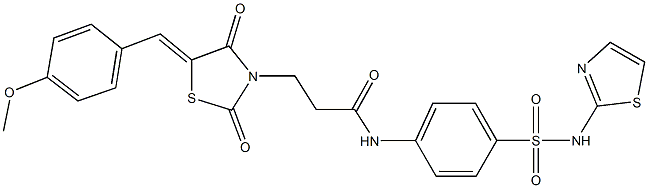 3-[5-(4-methoxybenzylidene)-2,4-dioxo-1,3-thiazolidin-3-yl]-N-{4-[(1,3-thiazol-2-ylamino)sulfonyl]phenyl}propanamide Structure