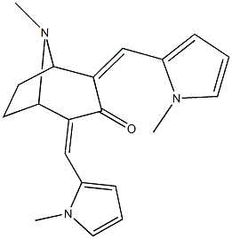 8-methyl-2,4-bis[(1-methyl-1H-pyrrol-2-yl)methylene]-8-azabicyclo[3.2.1]octan-3-one Struktur