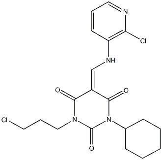 1-(3-chloropropyl)-5-{[(2-chloro-3-pyridinyl)amino]methylene}-3-cyclohexyl-2,4,6(1H,3H,5H)-pyrimidinetrione Structure