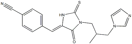 4-({1-[3-(1H-imidazol-1-yl)-2-methylpropyl]-5-oxo-2-thioxo-4-imidazolidinylidene}methyl)benzonitrile Structure
