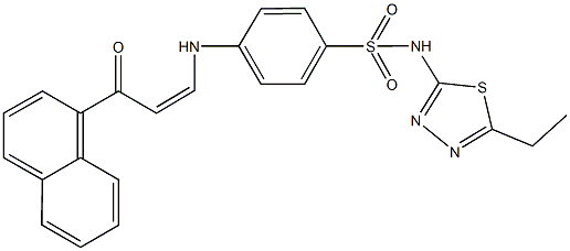 N-(5-ethyl-1,3,4-thiadiazol-2-yl)-4-{[3-(1-naphthyl)-3-oxo-1-propenyl]amino}benzenesulfonamide,1164477-23-9,结构式