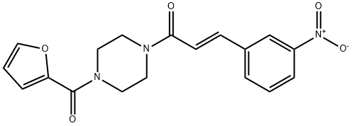 1-(2-furoyl)-4-(3-{3-nitrophenyl}acryloyl)piperazine 结构式