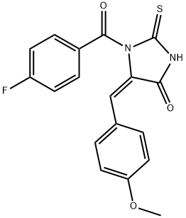 1-(4-fluorobenzoyl)-5-(4-methoxybenzylidene)-2-thioxo-4-imidazolidinone,1164477-45-5,结构式