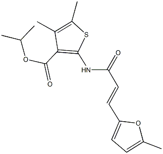 isopropyl 4,5-dimethyl-2-{[3-(5-methyl-2-furyl)acryloyl]amino}-3-thiophenecarboxylate 结构式