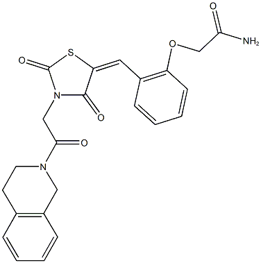 1164480-28-7 2-[2-({3-[2-(3,4-dihydro-2(1H)-isoquinolinyl)-2-oxoethyl]-2,4-dioxo-1,3-thiazolidin-5-ylidene}methyl)phenoxy]acetamide