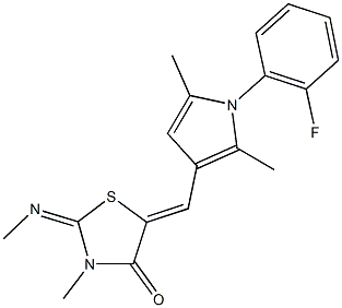 1164480-40-3 5-{[1-(2-fluorophenyl)-2,5-dimethyl-1H-pyrrol-3-yl]methylene}-3-methyl-2-(methylimino)-1,3-thiazolidin-4-one