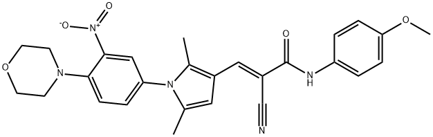 2-cyano-3-{1-[3-nitro-4-(4-morpholinyl)phenyl]-2,5-dimethyl-1H-pyrrol-3-yl}-N-(4-methoxyphenyl)acrylamide|