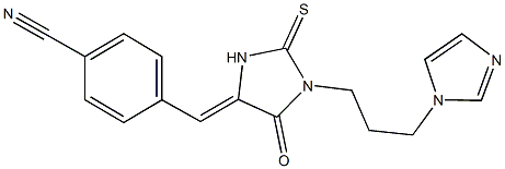 4-({1-[3-(1H-imidazol-1-yl)propyl]-5-oxo-2-thioxo-4-imidazolidinylidene}methyl)benzonitrile,1164480-83-4,结构式