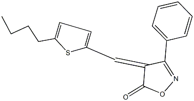 4-[(5-butyl-2-thienyl)methylene]-3-phenyl-5(4H)-isoxazolone Structure