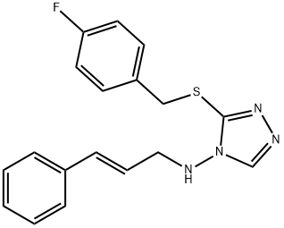 N-cinnamyl-N-{3-[(4-fluorobenzyl)sulfanyl]-4H-1,2,4-triazol-4-yl}amine 结构式