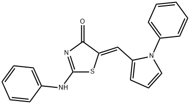 2-(phenylimino)-5-[(1-phenyl-1H-pyrrol-2-yl)methylene]-1,3-thiazolidin-4-one,1164485-04-4,结构式