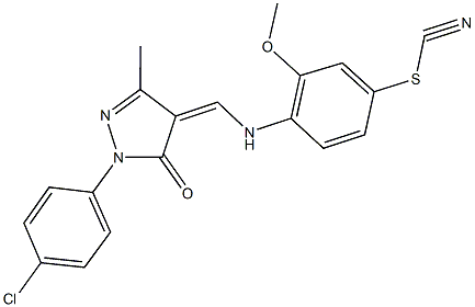 4-({[1-(4-chlorophenyl)-3-methyl-5-oxo-1,5-dihydro-4H-pyrazol-4-ylidene]methyl}amino)-3-methoxybenzenesulfenyl cyanide,1164485-33-9,结构式