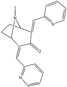 8-methyl-2,4-bis(2-pyridinylmethylene)-8-azabicyclo[3.2.1]octan-3-one,1164486-29-6,结构式