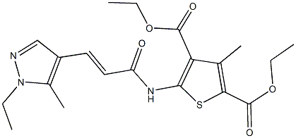 diethyl 5-{[3-(1-ethyl-5-methyl-1H-pyrazol-4-yl)acryloyl]amino}-3-methyl-2,4-thiophenedicarboxylate,1164488-17-8,结构式