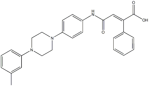 4-{4-[4-(3-methylphenyl)-1-piperazinyl]anilino}-4-oxo-2-phenyl-2-butenoicacid Structure