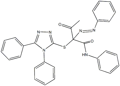 2-[(4,5-diphenyl-4H-1,2,4-triazol-3-yl)sulfanyl]-3-oxo-N-phenyl-2-(phenyldiazenyl)butanamide,1164491-01-3,结构式