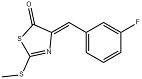 4-(3-fluorobenzylidene)-2-(methylsulfanyl)-1,3-thiazol-5(4H)-one,1164492-42-5,结构式