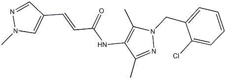 N-[1-(2-chlorobenzyl)-3,5-dimethyl-1H-pyrazol-4-yl]-3-(1-methyl-1H-pyrazol-4-yl)acrylamide 化学構造式