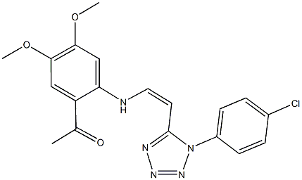 1-[2-({2-[1-(4-chlorophenyl)-1H-tetraazol-5-yl]vinyl}amino)-4,5-dimethoxyphenyl]ethanone,1164495-63-9,结构式