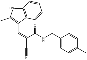 2-cyano-3-(2-methyl-1H-indol-3-yl)-N-[1-(4-methylphenyl)ethyl]acrylamide|