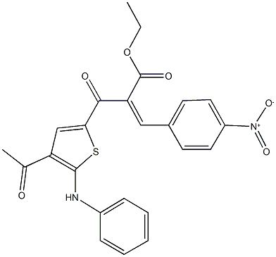 ethyl 2-[(4-acetyl-5-anilino-2-thienyl)carbonyl]-3-{4-nitrophenyl}acrylate,1164497-08-8,结构式