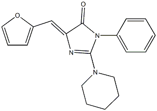 5-(2-furylmethylene)-3-phenyl-2-(1-piperidinyl)-3,5-dihydro-4H-imidazol-4-one Structure