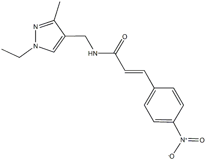 N-[(1-ethyl-3-methyl-1H-pyrazol-4-yl)methyl]-3-{4-nitrophenyl}acrylamide Structure