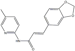 3-(1,3-benzodioxol-5-yl)-N-(5-methyl-2-pyridinyl)acrylamide Structure