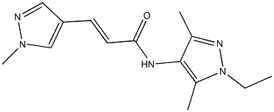 N-(1-ethyl-3,5-dimethyl-1H-pyrazol-4-yl)-3-(1-methyl-1H-pyrazol-4-yl)acrylamide 化学構造式