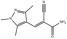 2-cyano-3-(1,3,5-trimethyl-1H-pyrazol-4-yl)acrylamide Struktur