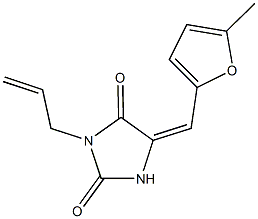 3-allyl-5-[(5-methyl-2-furyl)methylene]-2,4-imidazolidinedione Struktur
