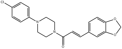 1-[3-(1,3-benzodioxol-5-yl)acryloyl]-4-(4-chlorophenyl)piperazine Structure