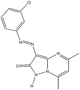 3-[(3-chlorophenyl)diazenyl]-5,7-dimethylpyrazolo[1,5-a]pyrimidin-2(1H)-one,1164512-06-4,结构式