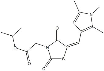 isopropyl {2,4-dioxo-5-[(1,2,5-trimethyl-1H-pyrrol-3-yl)methylene]-1,3-thiazolidin-3-yl}acetate Struktur