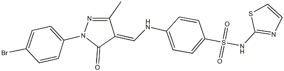 4-({[1-(4-bromophenyl)-3-methyl-5-oxo-1,5-dihydro-4H-pyrazol-4-ylidene]methyl}amino)-N-(1,3-thiazol-2-yl)benzenesulfonamide,1164513-37-4,结构式