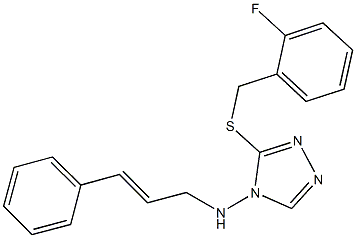 N-cinnamyl-N-{3-[(2-fluorobenzyl)thio]-4H-1,2,4-triazol-4-yl}amine 化学構造式