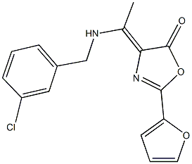 4-{1-[(3-chlorobenzyl)amino]ethylidene}-2-(2-furyl)-1,3-oxazol-5(4H)-one Structure