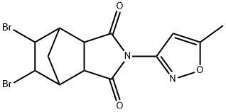 8,9-dibromo-4-(5-methyl-3-isoxazolyl)-4-azatricyclo[5.2.1.0~2,6~]decane-3,5-dione Structure