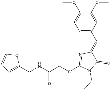 2-{[4-(3,4-dimethoxybenzylidene)-1-ethyl-5-oxo-4,5-dihydro-1H-imidazol-2-yl]sulfanyl}-N-(2-furylmethyl)acetamide|