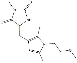 5-{[1-(2-methoxyethyl)-2,5-dimethyl-1H-pyrrol-3-yl]methylene}-3-methyl-2-thioxo-4-imidazolidinone 化学構造式