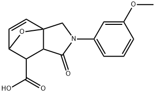 3-(3-methoxyphenyl)-4-oxo-10-oxa-3-azatricyclo[5.2.1.0~1,5~]dec-8-ene-6-carboxylic acid 结构式