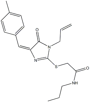 2-{[1-allyl-4-(4-methylbenzylidene)-5-oxo-4,5-dihydro-1H-imidazol-2-yl]sulfanyl}-N-propylacetamide Structure